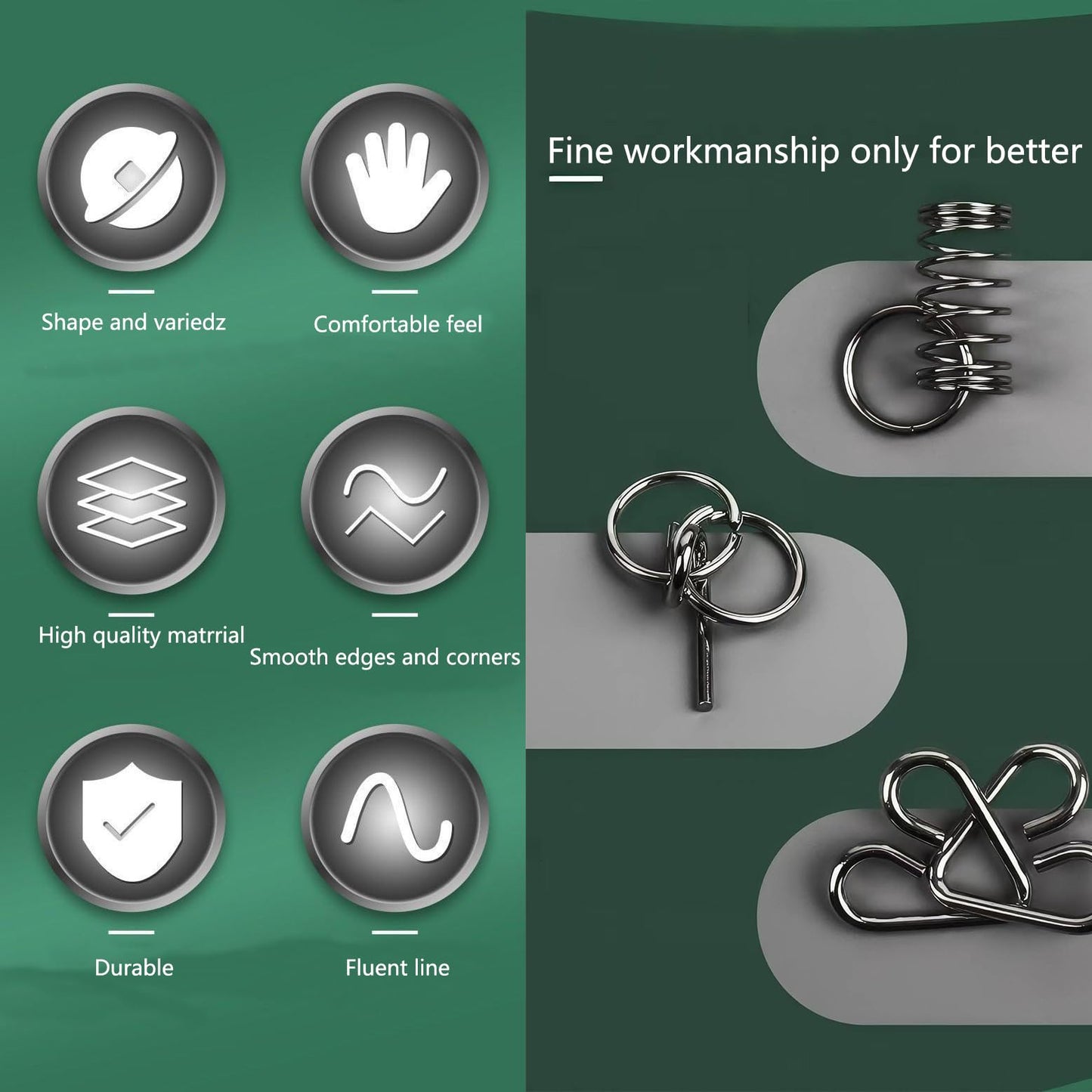 Metal Brain Teaser Puzzles – Set of 32 Steel IQ & Physics Mind Games with Pouch, Challenging Gifts & Stocking Stuffers for Kids & Adults