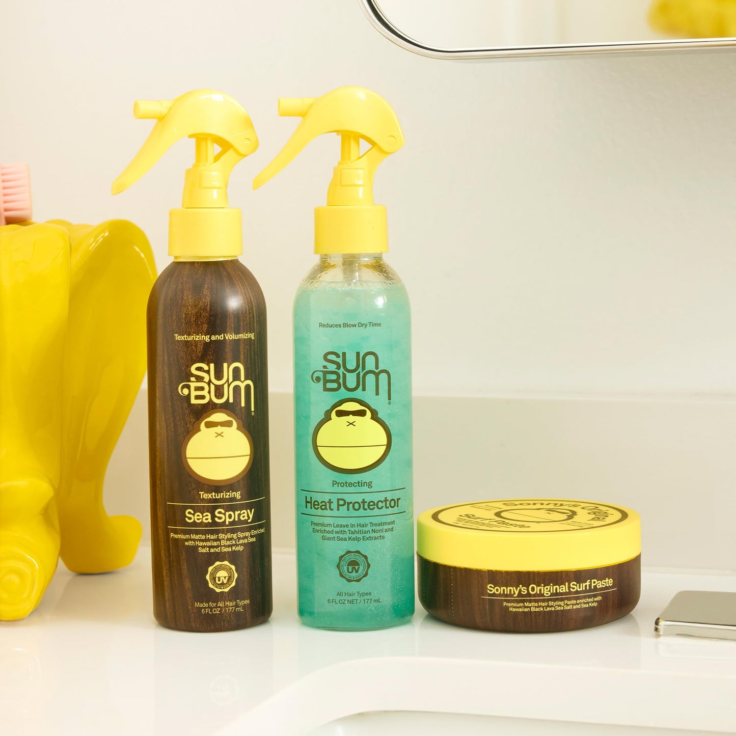 Sun Bum Heat Protector Spray 6oz – Leave-In Hair Treatment Shields from Heat & UV, Fights Frizz, Reduces Dry Time, Vegan & Cruelty-Free