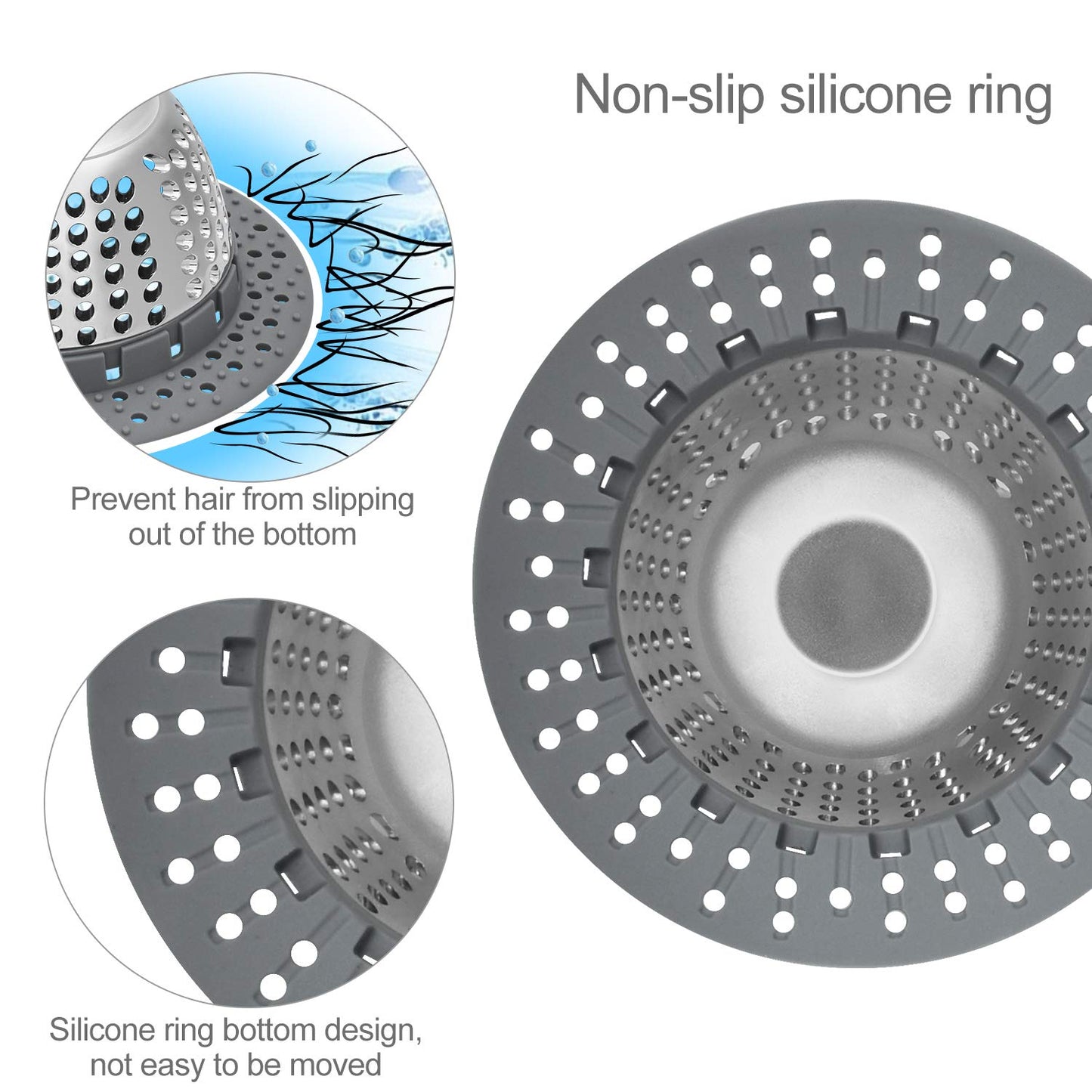 LEKEYE Drain Hair Catcher/Bathtub Drain Cover/Drain Protector for Pop-Up & Regular Drains(Patented Product)