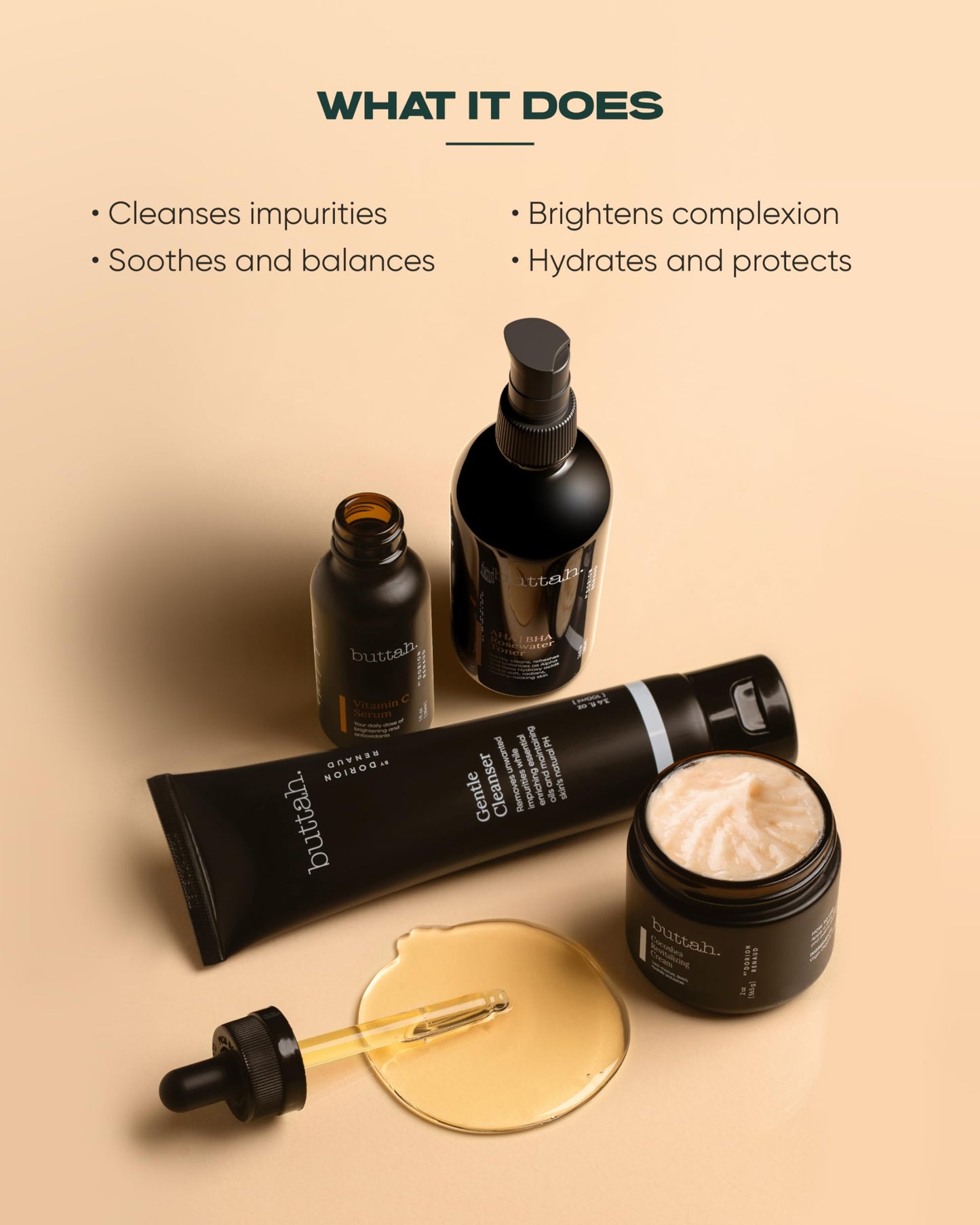 Buttah Skin Supreme Kit for Melanin-Rich Skin – CocoShea Cream, Vitamin C Serum, Cleanser & Rosewater Toner – Black-Owned Skincare