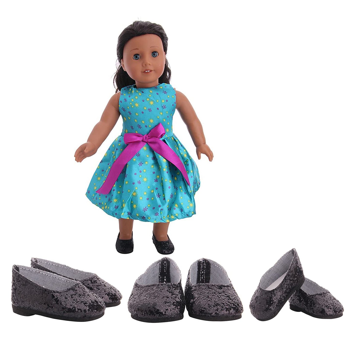 yijing Doll Accessories,Six Pair 18 Inch America Doll's Shoes,Suitable for 18 inch Doll（More Than 3 Months）