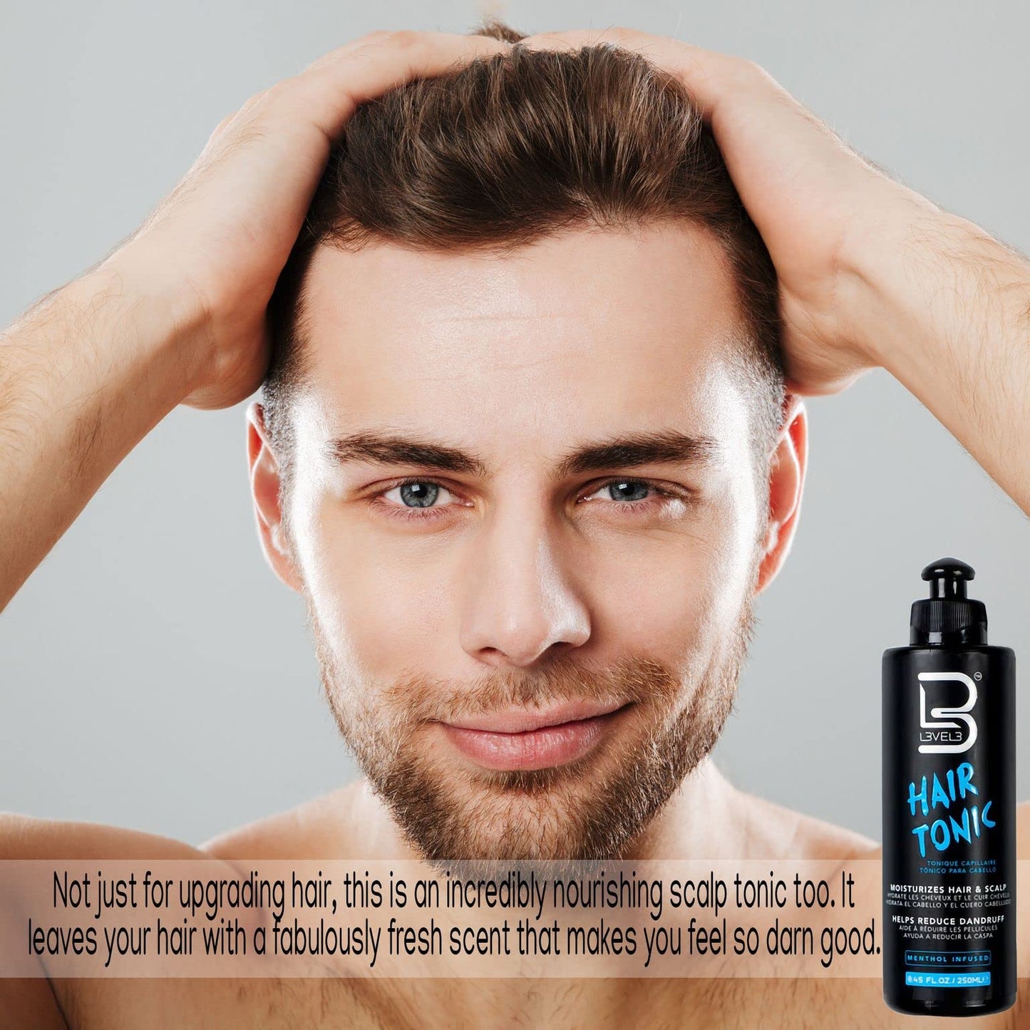 L3 Level 3 Hair Tonic - Hair Moisturizer for Women and Men - Fresh Impact for Extra Shine and Hair Volume