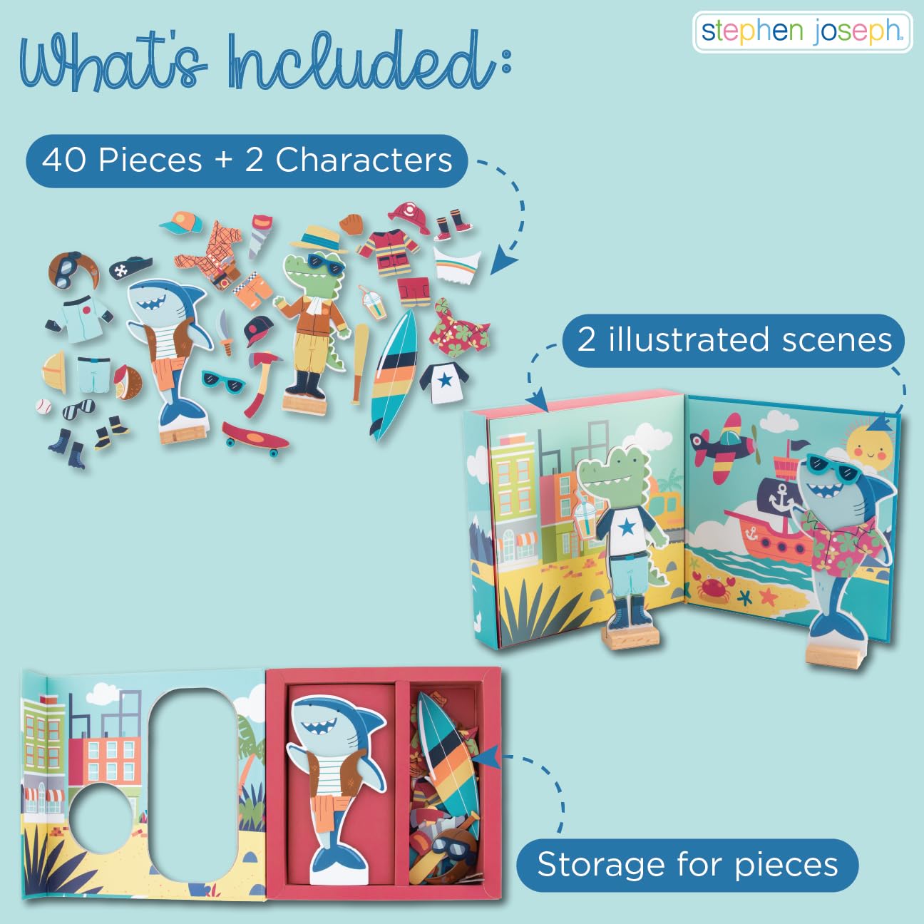 Stephen Joseph, Magnetic Dress Up Doll Bunny and Mouse