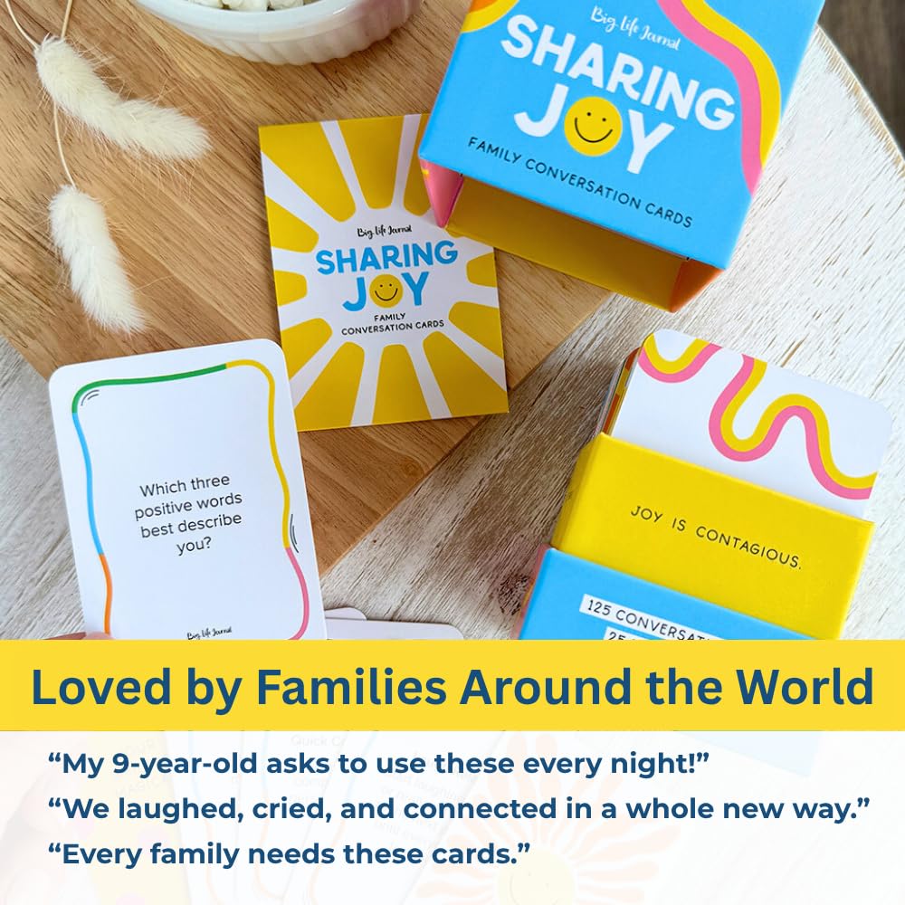 Big Life Journal Sharing Joy Family Cards - 150 Conversation Prompts to Connect, Spark Meaningful Talks, and Bring Families Closer Together
