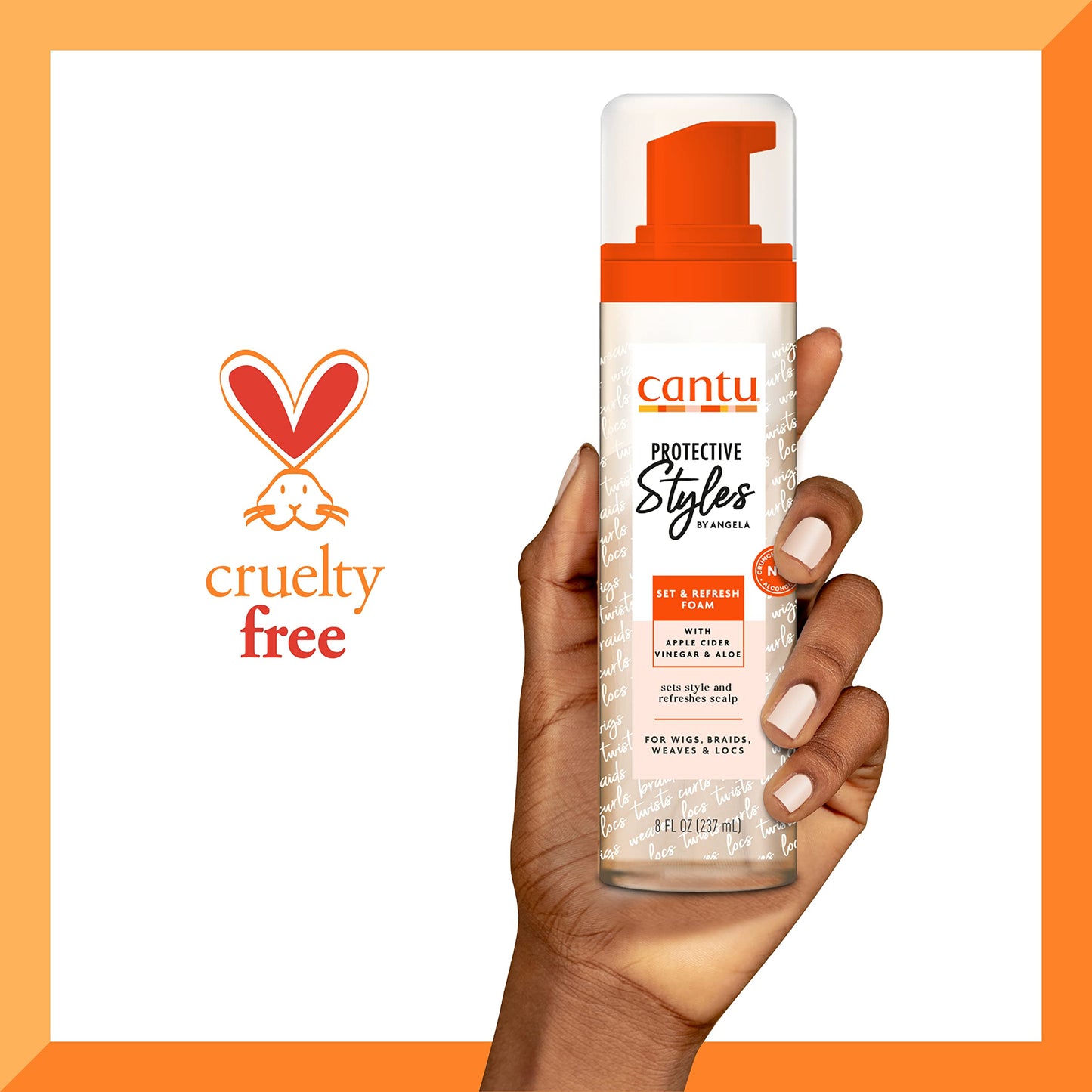 Cantu Protective Styles by Angela Set & Refresh Foam with Apple Cider Vinegar & Aloe, 8 Ounce