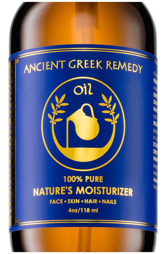 Ancient Greek After-Shower Body & Face Oil for Women – Organic Moisturizer for Dry Skin with Almond, Jojoba, Olive, Lavender & Vitamin E, 4 oz