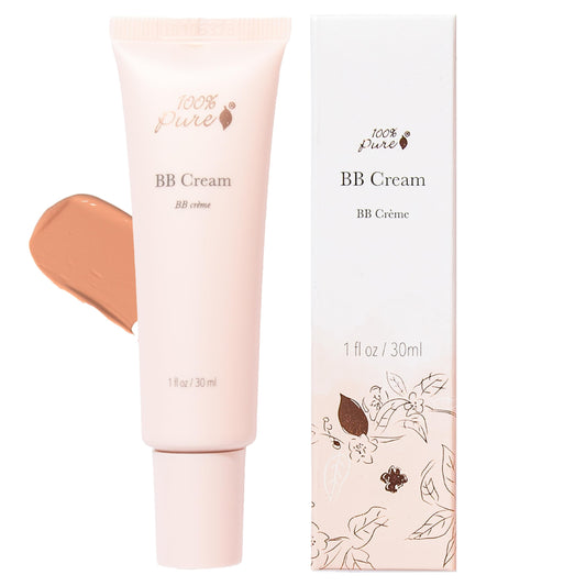 100% PURE BB Cream Shade 20 Aglow – Full Coverage, Primer, Concealer & Foundation, Dewy Glow, Medium Warm, Vegan, 1 fl oz