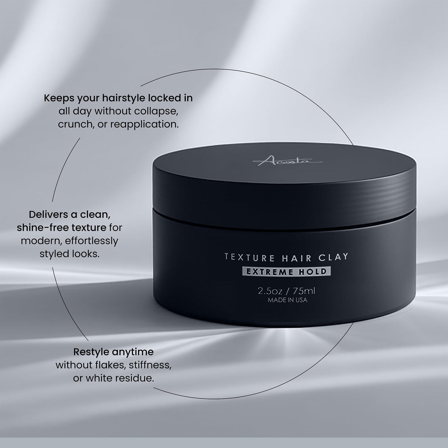 Forte Series Alex Costa Hair Clay for Men – Extreme Hold Matte Finish, Adds Texture, Volume & Definition, Natural Ingredients for Thick/Coarse Hair