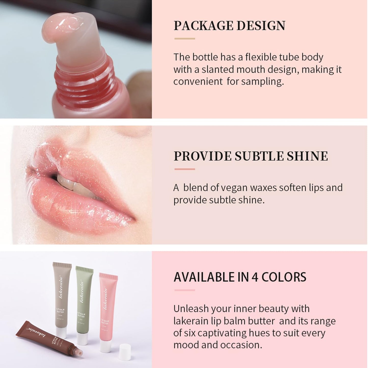HJXUQIME 4 PCS Lip Glossy Butter Balm Set, Shine & Hydration - Sheer-Tinted-Long-lasting Non-Sticky Lip Balm,Soften Dry Lips and Lip Care