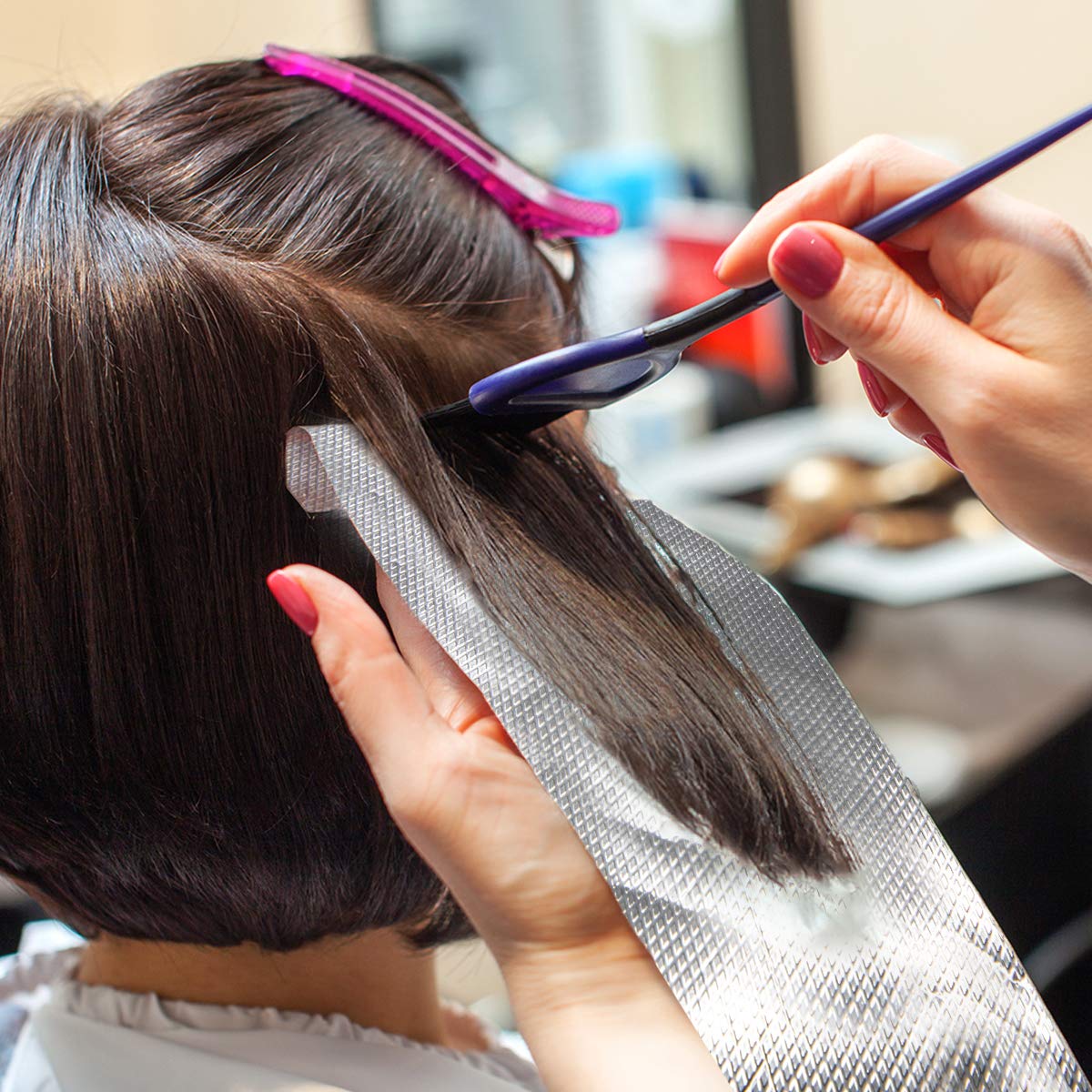 ForPro Embossed Aluminum Foil Sheets 500S – 500 Count Pop-Up Dispenser, 5"x10.75", for Hair Coloring, Highlights & Food Safe Use