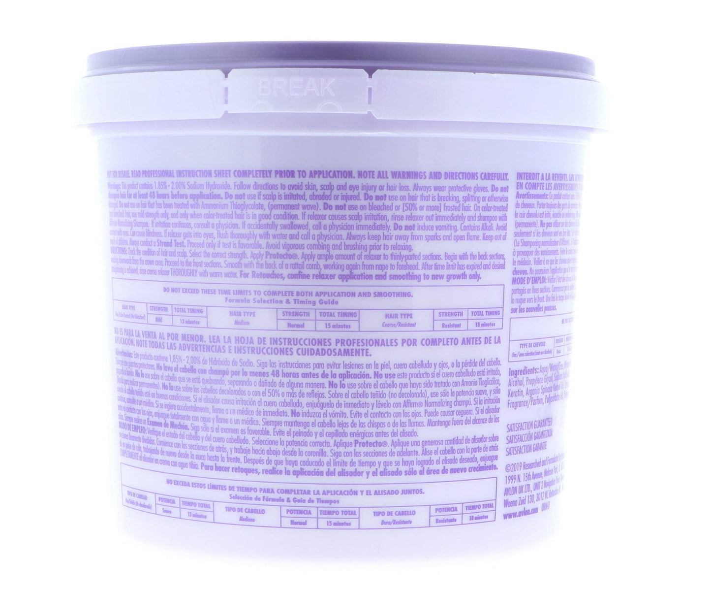 Avlon Affirm Creme Relaxer - 4 lb - Control : Mild (Time Release Sodium Hydroxide)