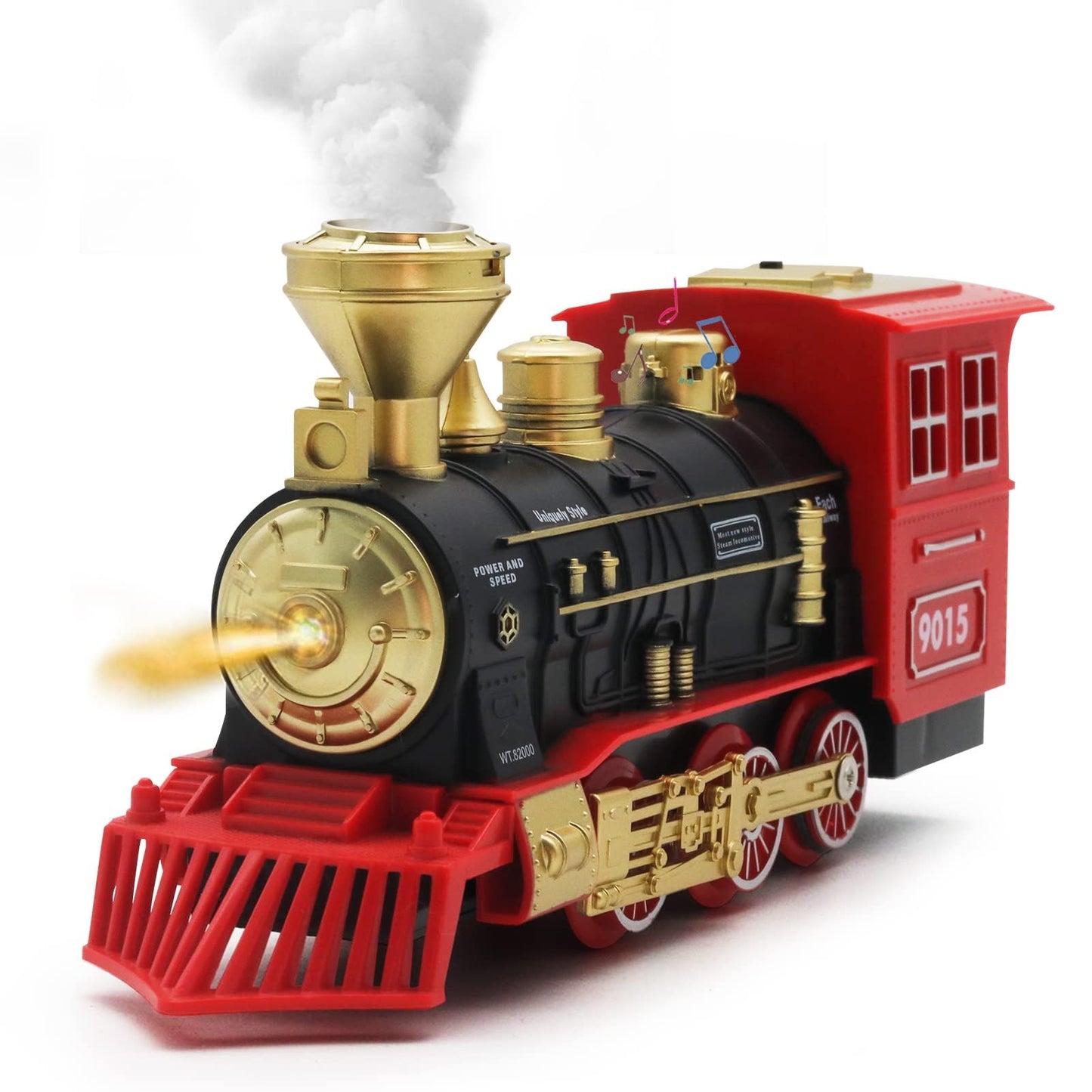 Hot Bee Train Toys Train Steam Locomotive Engine Toy, Smoke, Lights & Sounds, for 3 4 5 6 7+ Year Old Kids