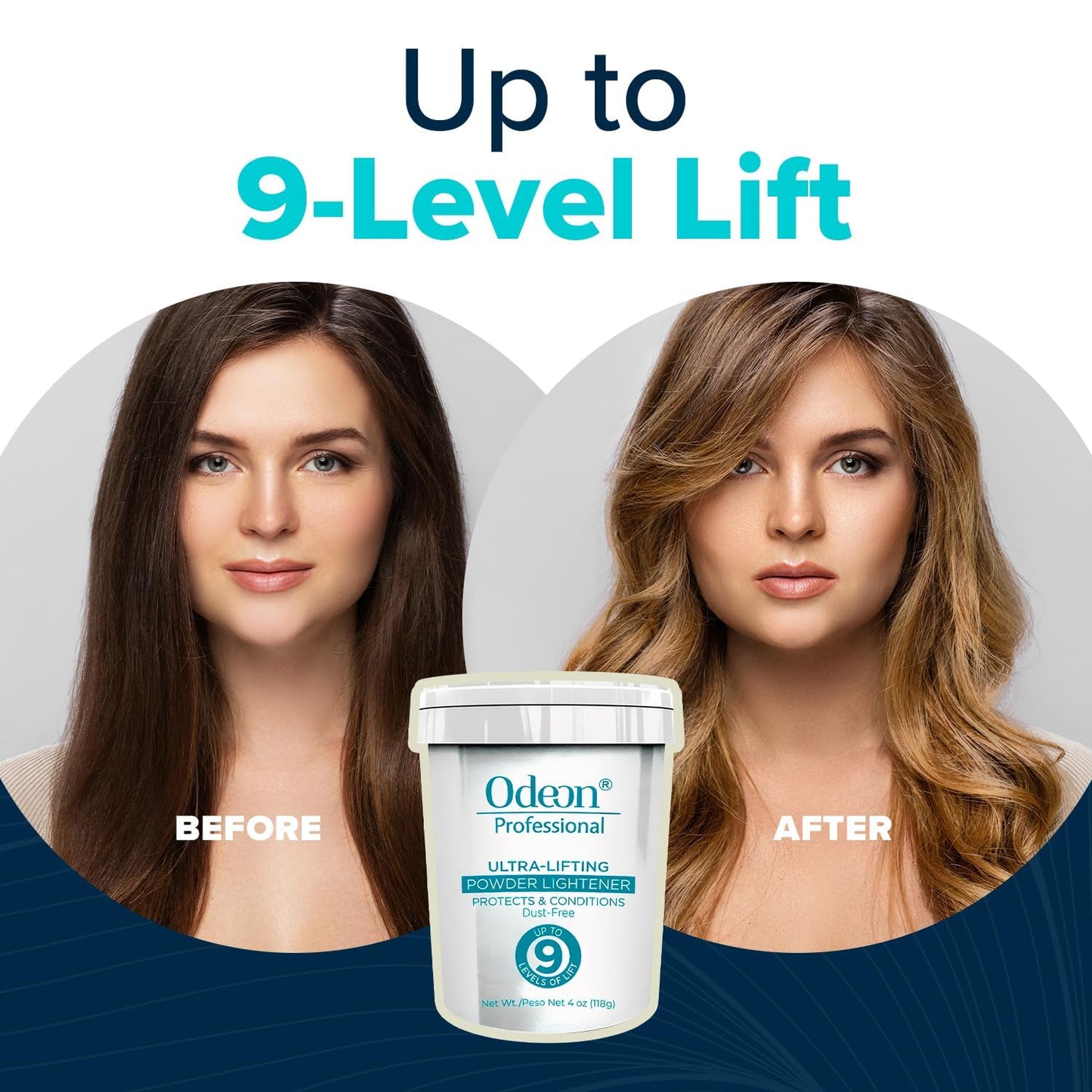 Odeon Professional Ultra-Lifting Hair Bleach Powder – Lifts Up to 9 Levels | Dust-Free Lightener for Balayage, Highlights & Full Bleach – Trial Size