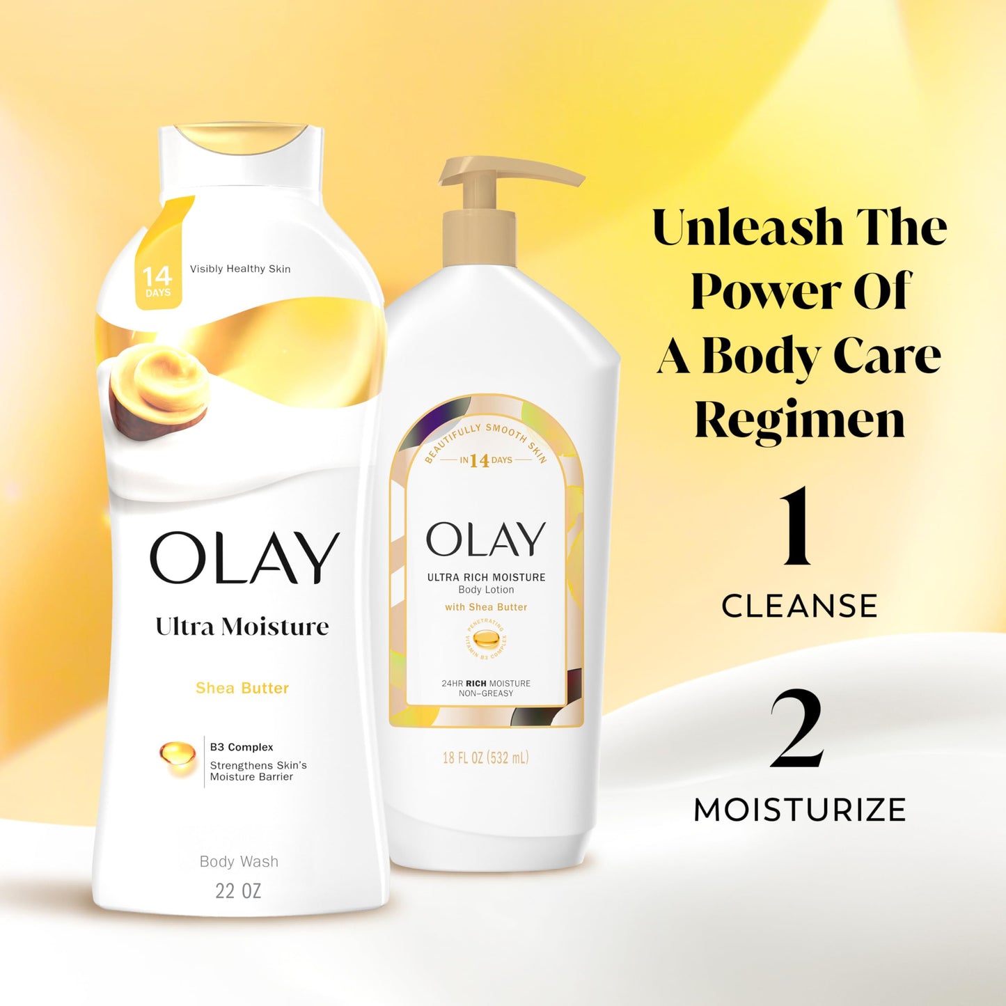 Olay Ultra Moisture Body Wash for Women, 24hr Hydrating & Refreshing, B3 Vitamin, Shea Butter Scent, Paraben & Phthalate Free, 22 fl oz