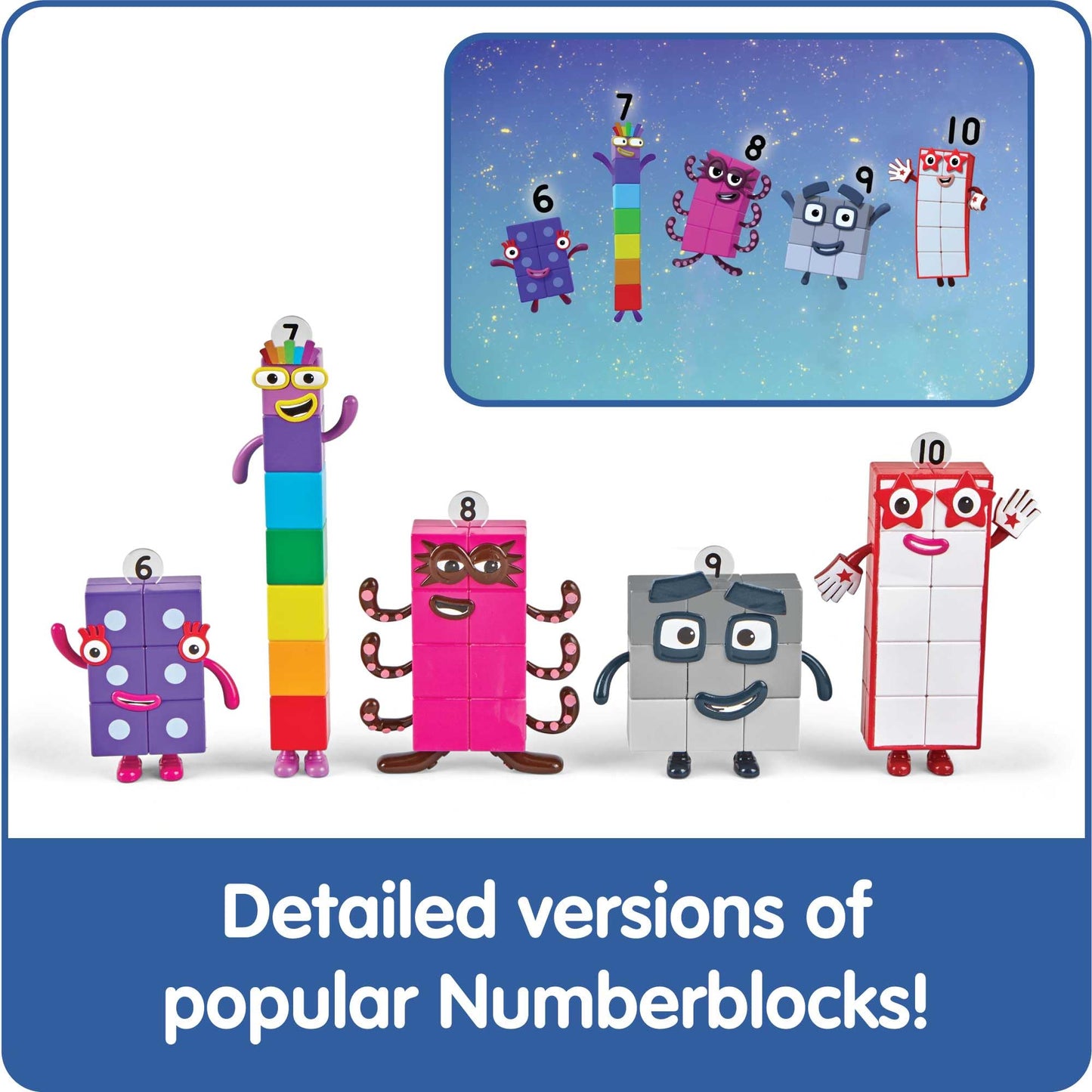 hand2mind Numberblocks Friends Six to Ten Action Figure Set – Educational Counting Blocks, Math Toys & Figurines for Toddlers and Kids Gifts