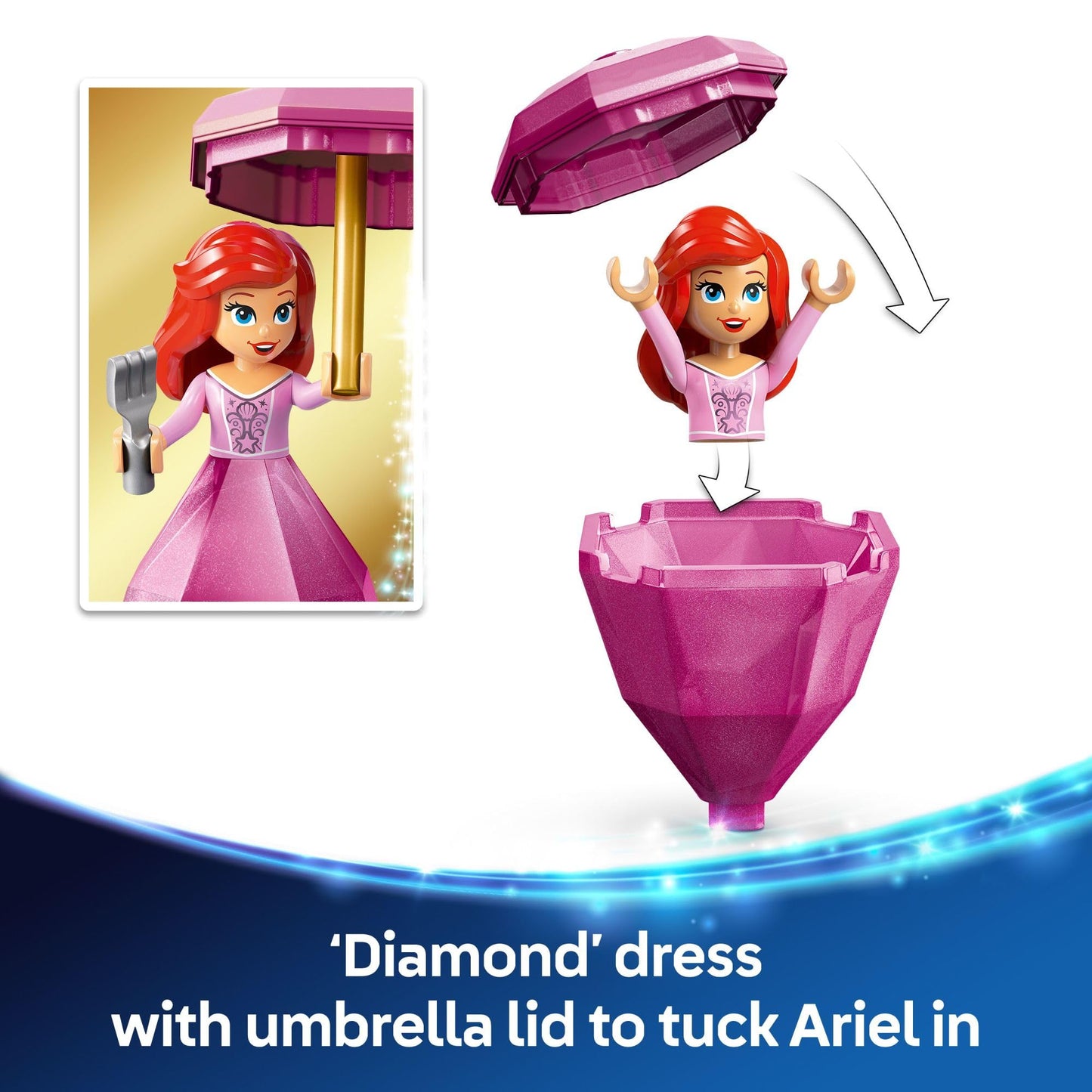 LEGO Disney Princess Twirling Ariel Set, Ages 5+, Little Mermaid Building Toy & Doll, Birthday Gift for Kids 43259