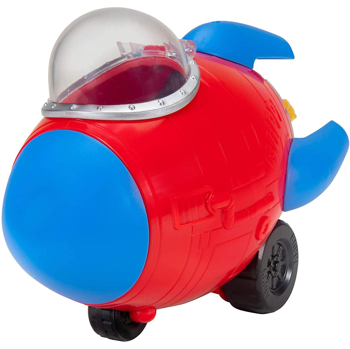 Blippi Rocket Ship Mini Vehicle with Freewheeling 2” Figure - Imaginative Play Toy for Toddlers & Preschoolers