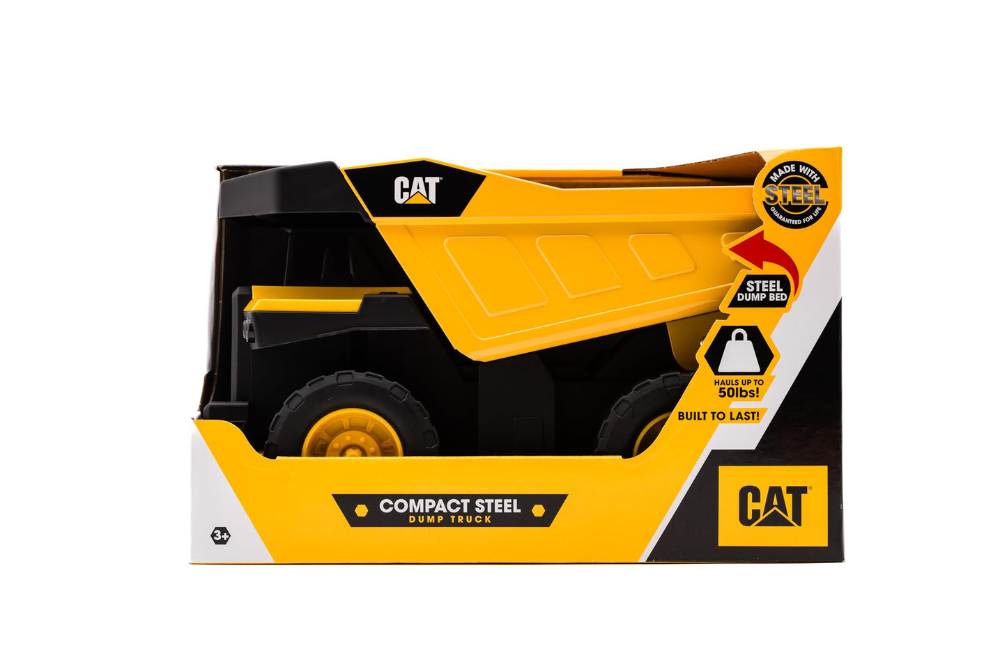 CAT Construction Real Steel Max Dump Truck 12" – Heavy Duty Steel Toy with Working Dump Bed, Durable for Indoor & Outdoor Play Ages 3+