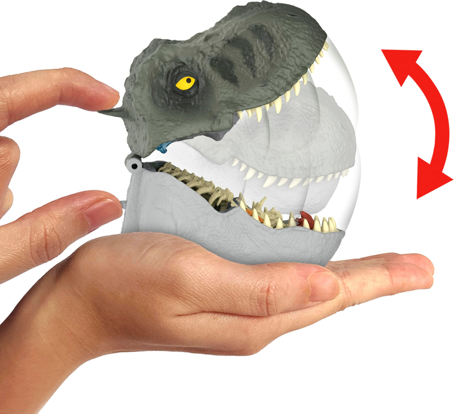 Mattel Jurassic World Rebirth Micro Adventure Playset, Tyrannosaurus Rex Head Opens to 4 Interactive Features, 3 Micro Figures, T. Rex Dinosaur Toy