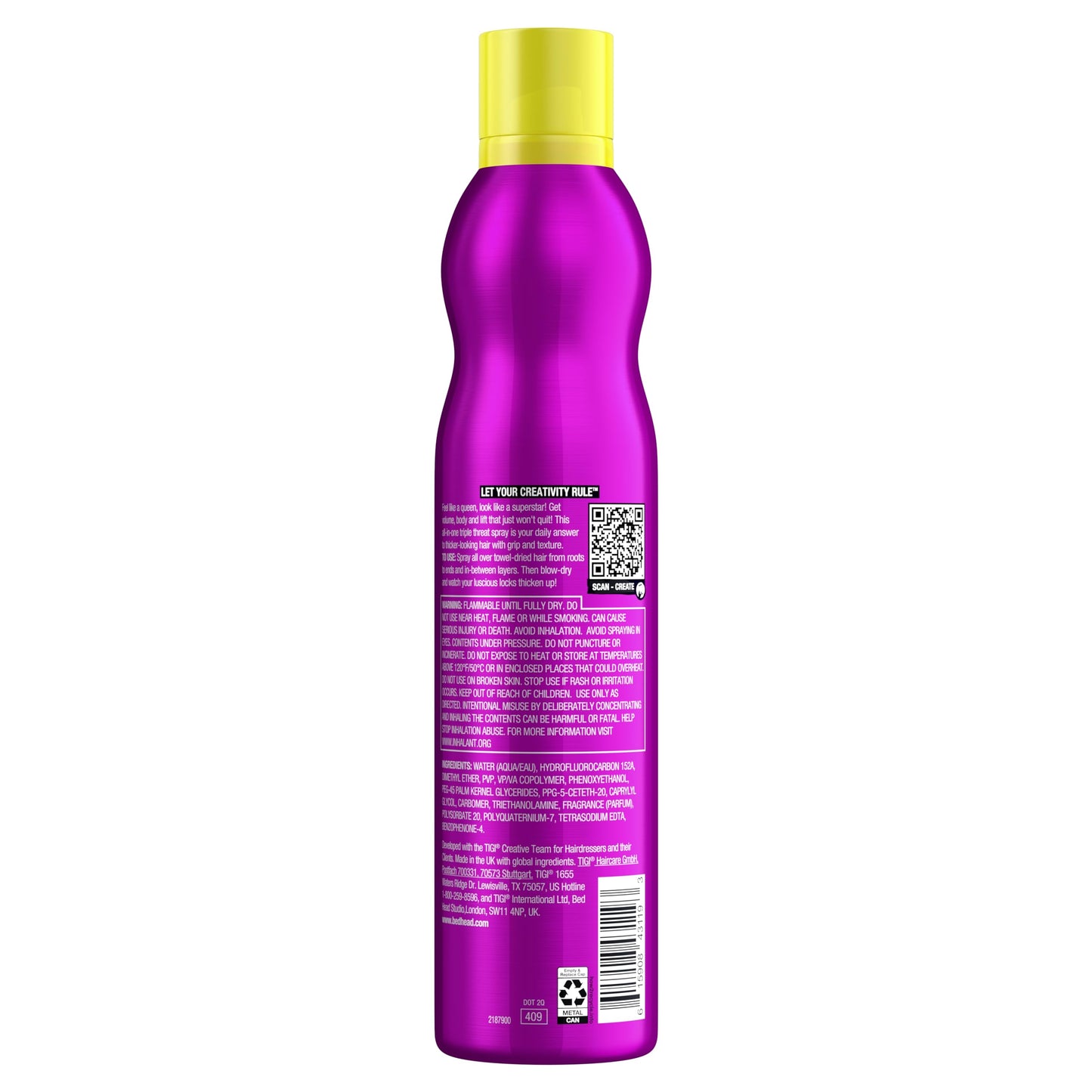 TIGI Bed Head Volumizing Hair Spray, Queen For A Day, for Thickening and Texturizing Fine Hair, 10.5 oz
