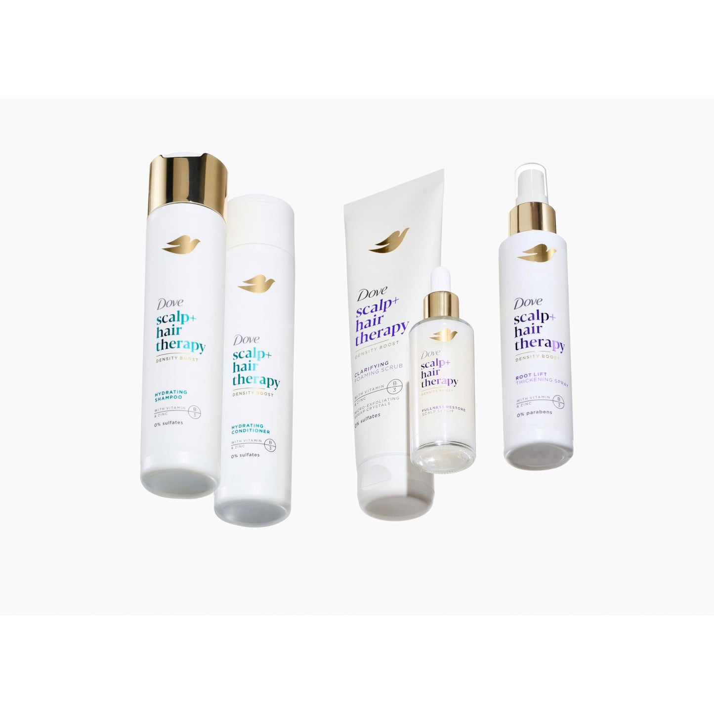 Dove Density Boost Clarifying Foaming Scrub Scalp + Hair Therapy for gentle scalp exfoliation, with Vitamin B3, Zinc and 0% sulfates, 9 oz