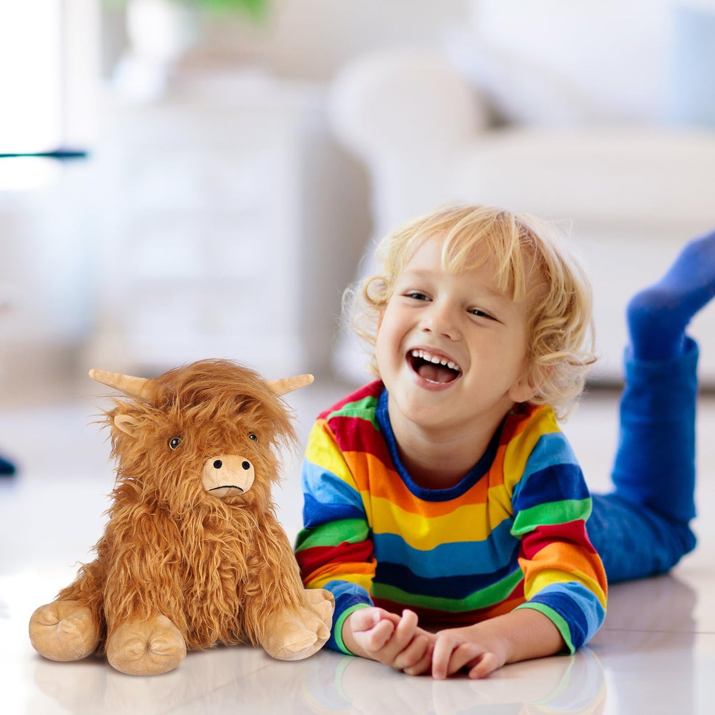 SuzziPals Highland Cow Plushie – Microwavable & Freezable, Lavender Scented Heating Pad for Stress Relief, Relaxation & Gifts