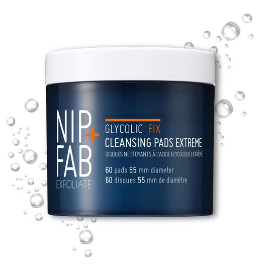 Nip + Fab Glycolic Acid Night Face Pads with Salicylic & Hyaluronic Acid – Exfoliating AHA Pads for Even Skin Tone & Blemish Control, 60 Pads