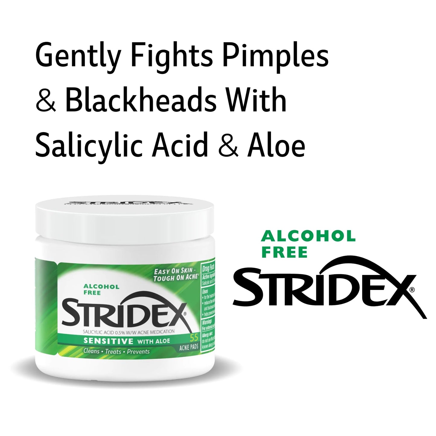 Stridex Sensitive with Aloe, Alcohol Free, 55 Soft Touch Pads