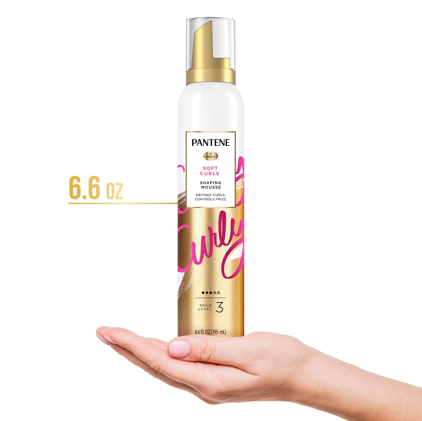 Pantene Curl Mousse For Curly Hair, Tames Frizz for Soft Touchable Curls, 6.6 Oz Each (Pack of 3)