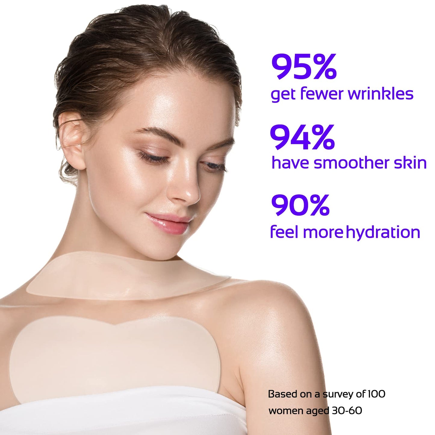 Skywee Professional Anti-Wrinkle Chest Silicone Pads – 100% Medical Grade, Reusable Décolleté Patches to Smooth and Firm Skin, Set of 2