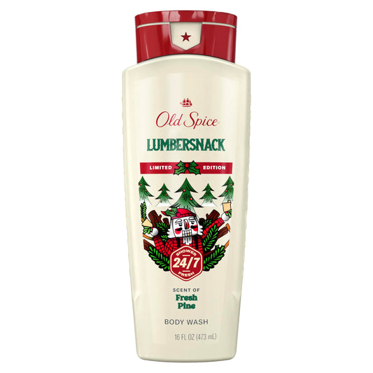 Old Spice Holidudes Body Wash for Men, 16oz – Lumbersnack Pine Scent, Rich Lather, Long-Lasting Holiday Freshness, Stocking Stuffer