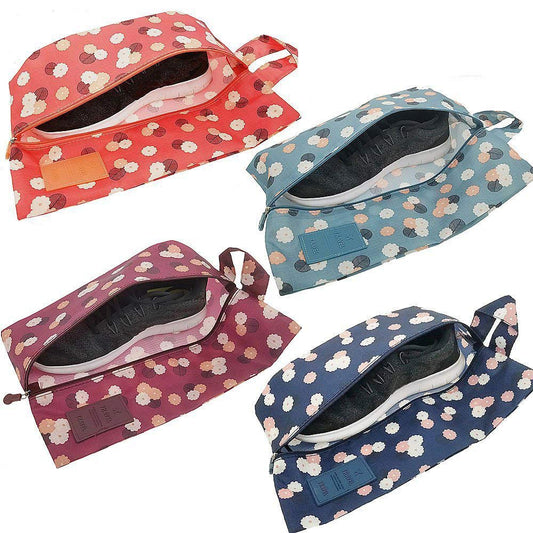 M-jump 4-Pack Travel Shoe Bags – 4 Colors, Portable with Handle, Fashion Shoe Storage for Men & Women, Luggage & Vacation Organizer