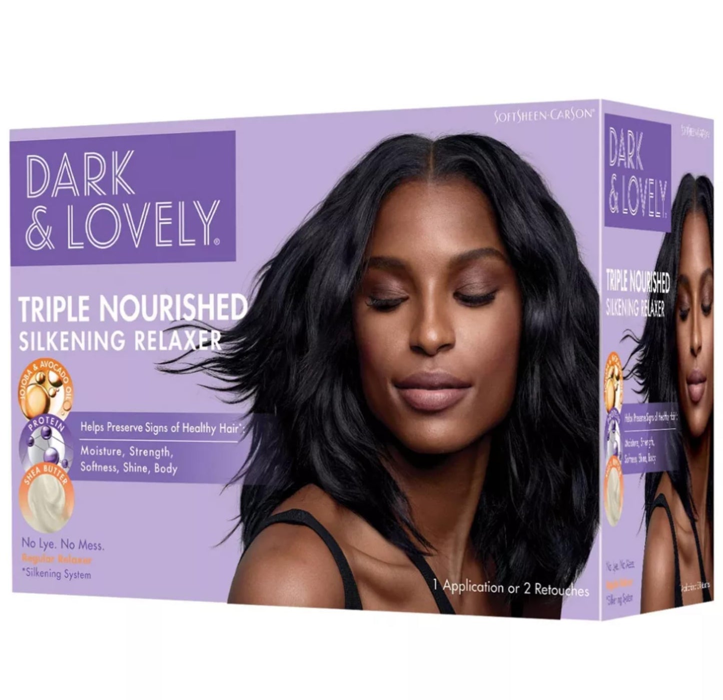SoftSheen-Carson Dark and Lovely Triple Nourished Silkening Relaxer No-Lye Regular Strength with Shea Butter, Jojoba and Avocado Oils, Regular