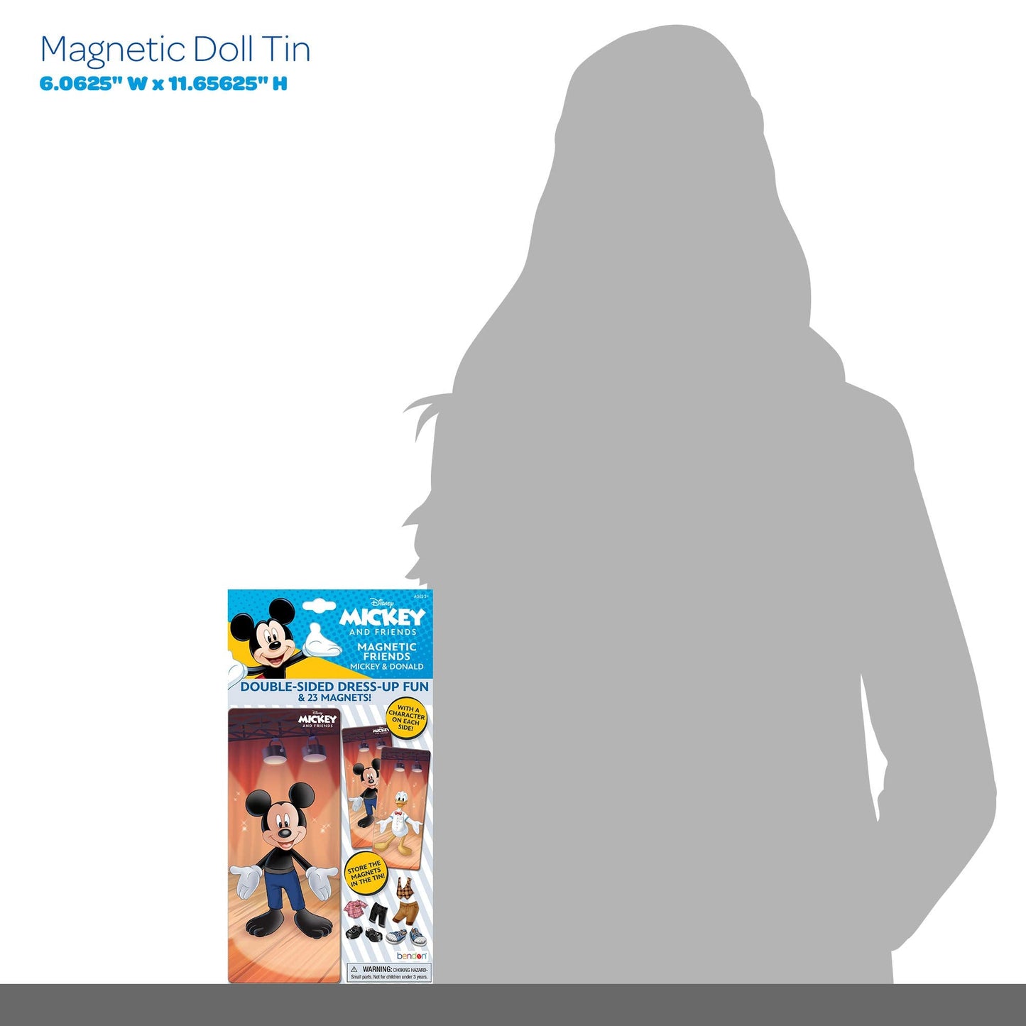 Disney Mickey Mouse and Donald Duck 23-Piece Magnetic Doll Tin 48837 Bendon