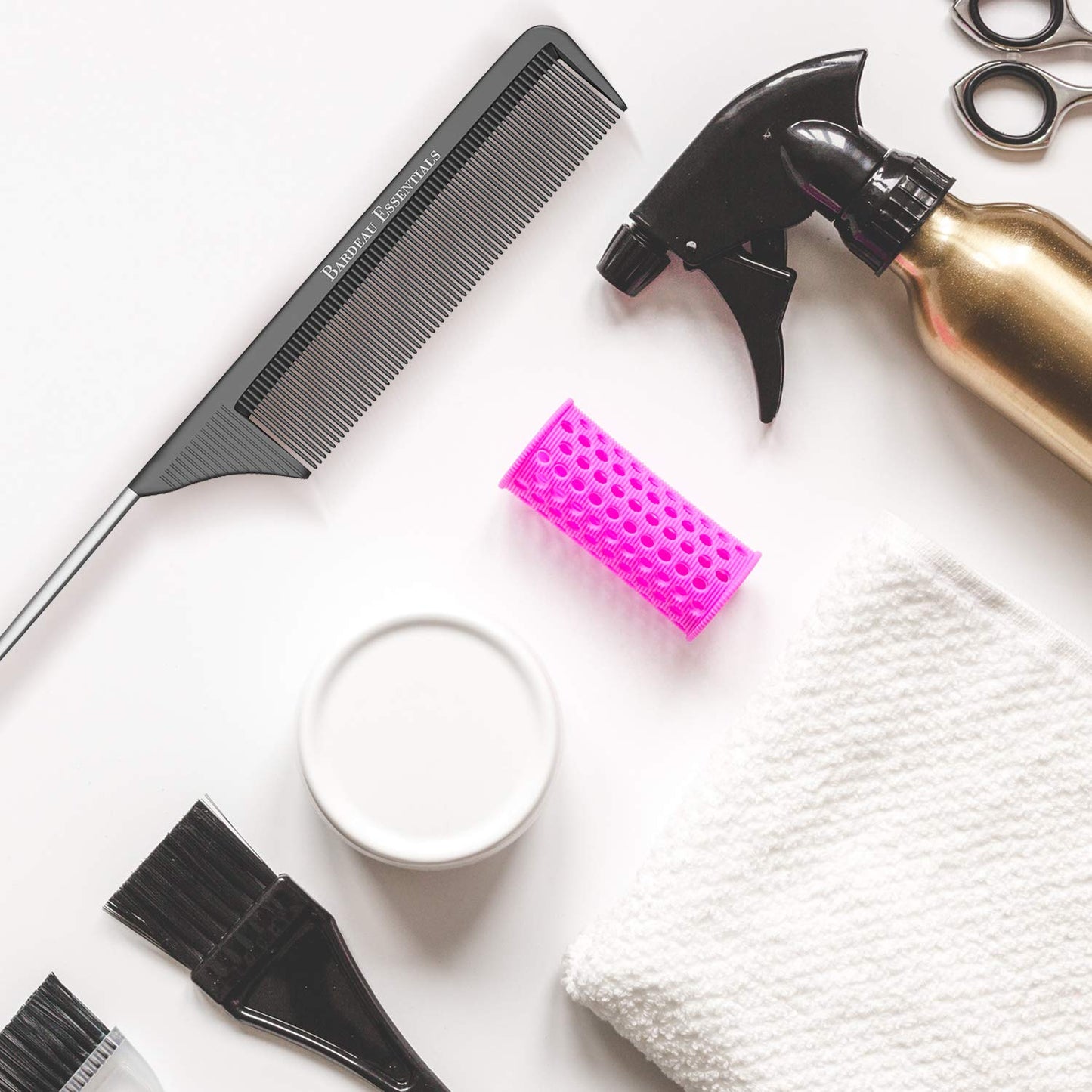 Professional 8.8” Tail Comb – Carbon Fiber & Stainless Steel Pintail – Anti-Static, Heat Resistant, Lightweight Teasing Comb for All Hair Types