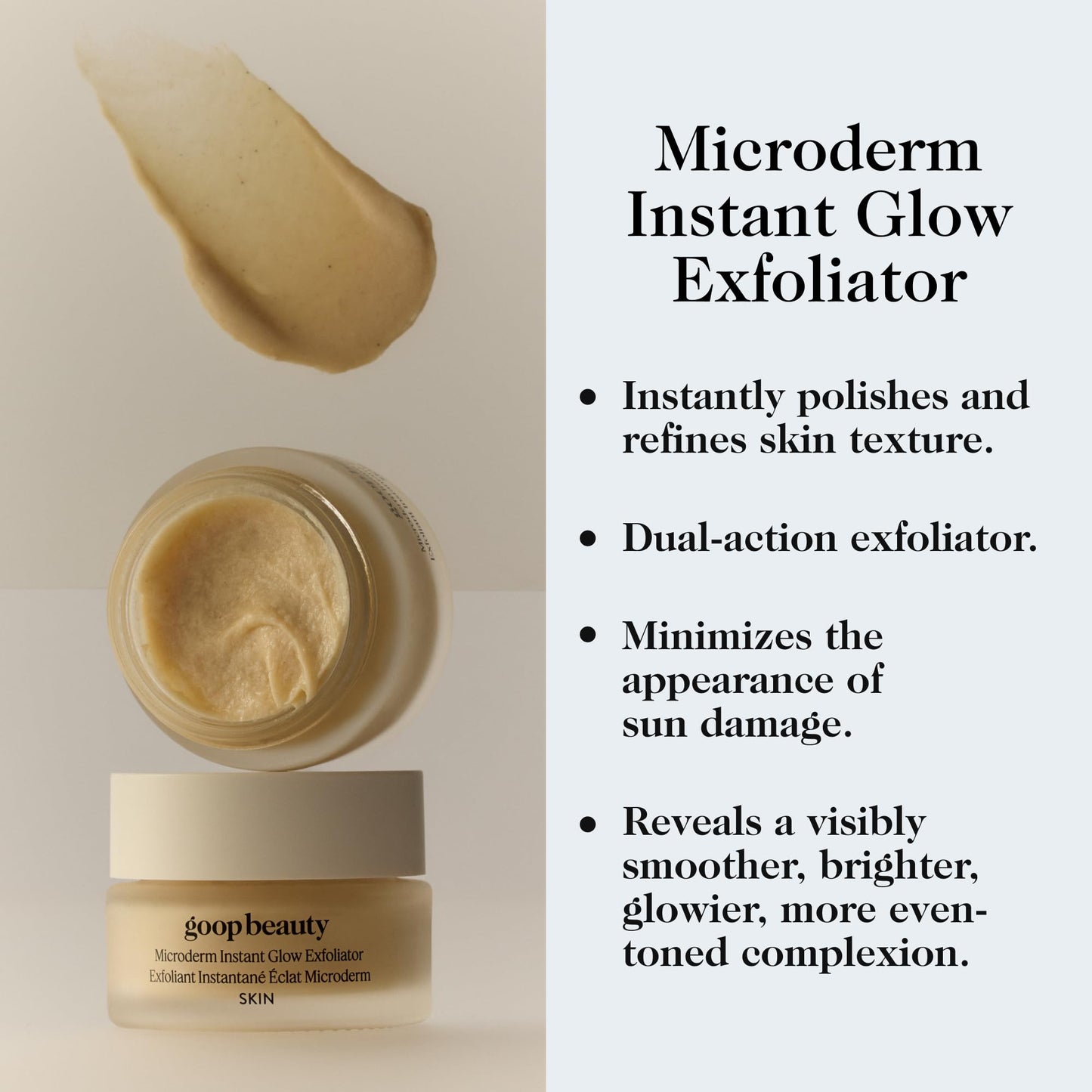 goop Beauty Microderm Exfoliator - Dual Action Scrub with Micro-Exfoliating Minerals & Glycolic Acid to Smooth & Refine Textured Skin, 0.5 fl oz