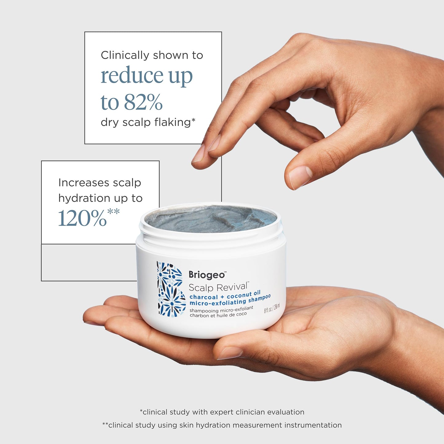 Briogeo Scalp Revival Charcoal + Coconut Oil Exfoliating Shampoo – Clarifies Build-Up, Soothes Dry Itchy Scalp, Vegan & Cruelty-Free, 2 fl oz