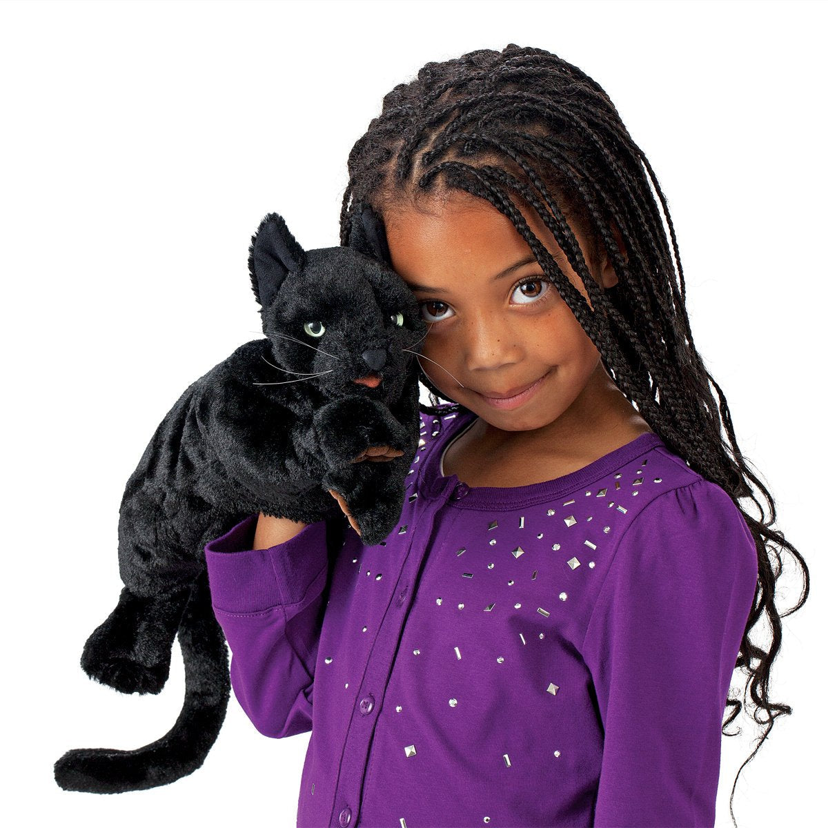 Folkmanis Black Cat Hand Puppet, 1 EA