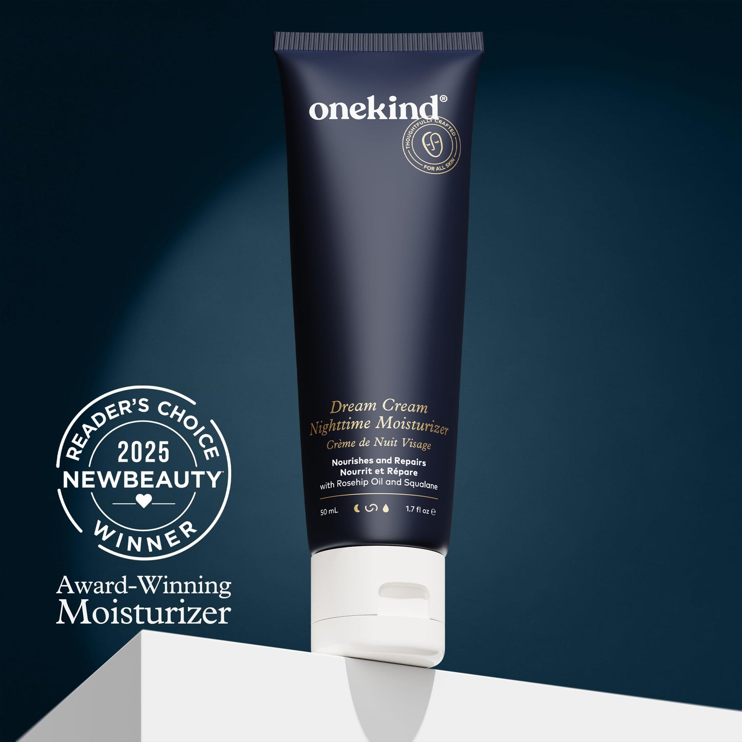 Onekind Dream Cream Night Moisturizer – Hydrating Anti-Aging Face Cream with Squalane, Rosehip & Shea Butter, Fragrance-Free, Vegan, 1.7 oz