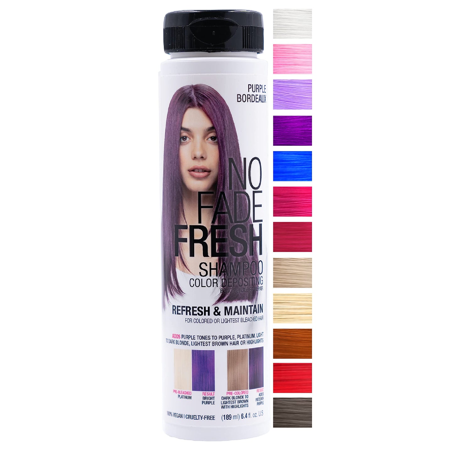 Purple Color Depositing Shampoo - Semi Permanent Hair Color with BondHeal Bond Rebuilder - Violet Hair Dye 6.4 oz