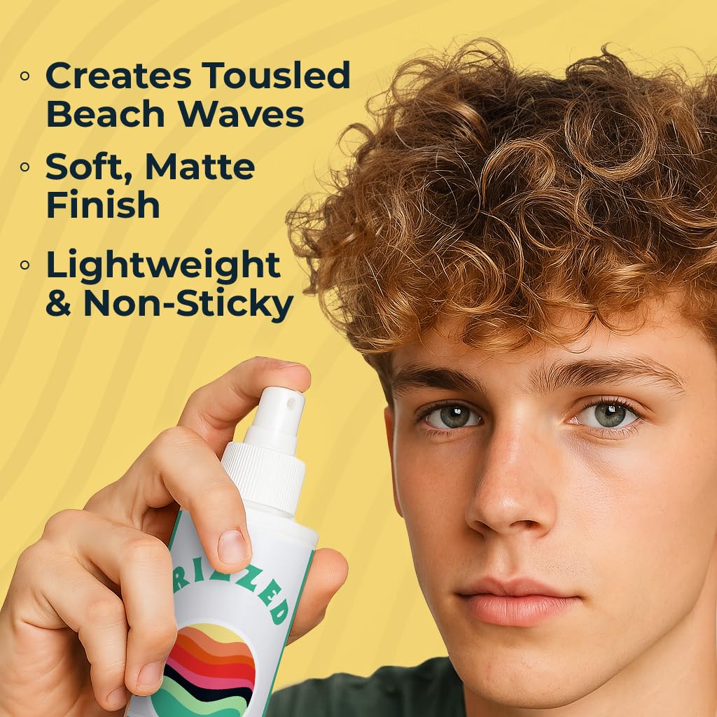 Rizzed™ Sea Salt Spray for Men – Texturizing Hair Spray with Castor Oil & Natural Ocean Salts – Adds Volume, Beach Waves & Matte Finish – 8.5oz