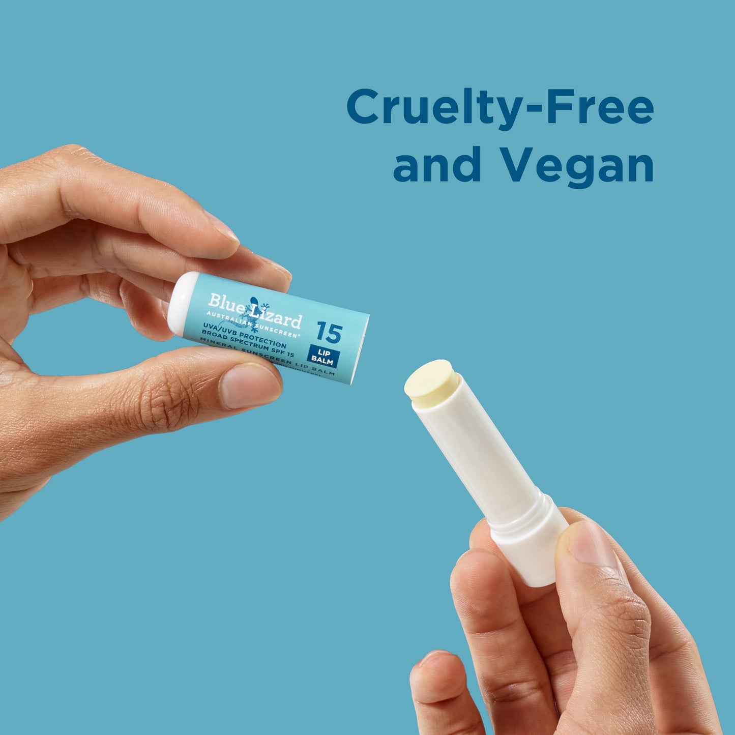 BLUE LIZARD Mineral SPF 15 Lip Balm 3-Pack – Broad Spectrum Protection, Natural Coconut Flavor, with Kakadu Plum & 8 Natural Oils, Vegan, 0.13 oz Each