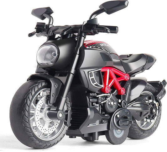 MING YING 66 Toy Motorcycle - Pull Back Toy Cars with Sound and Light Toy,Motorcycle Toy for Kids,Motorcycle Toys for Boys Age 3-9