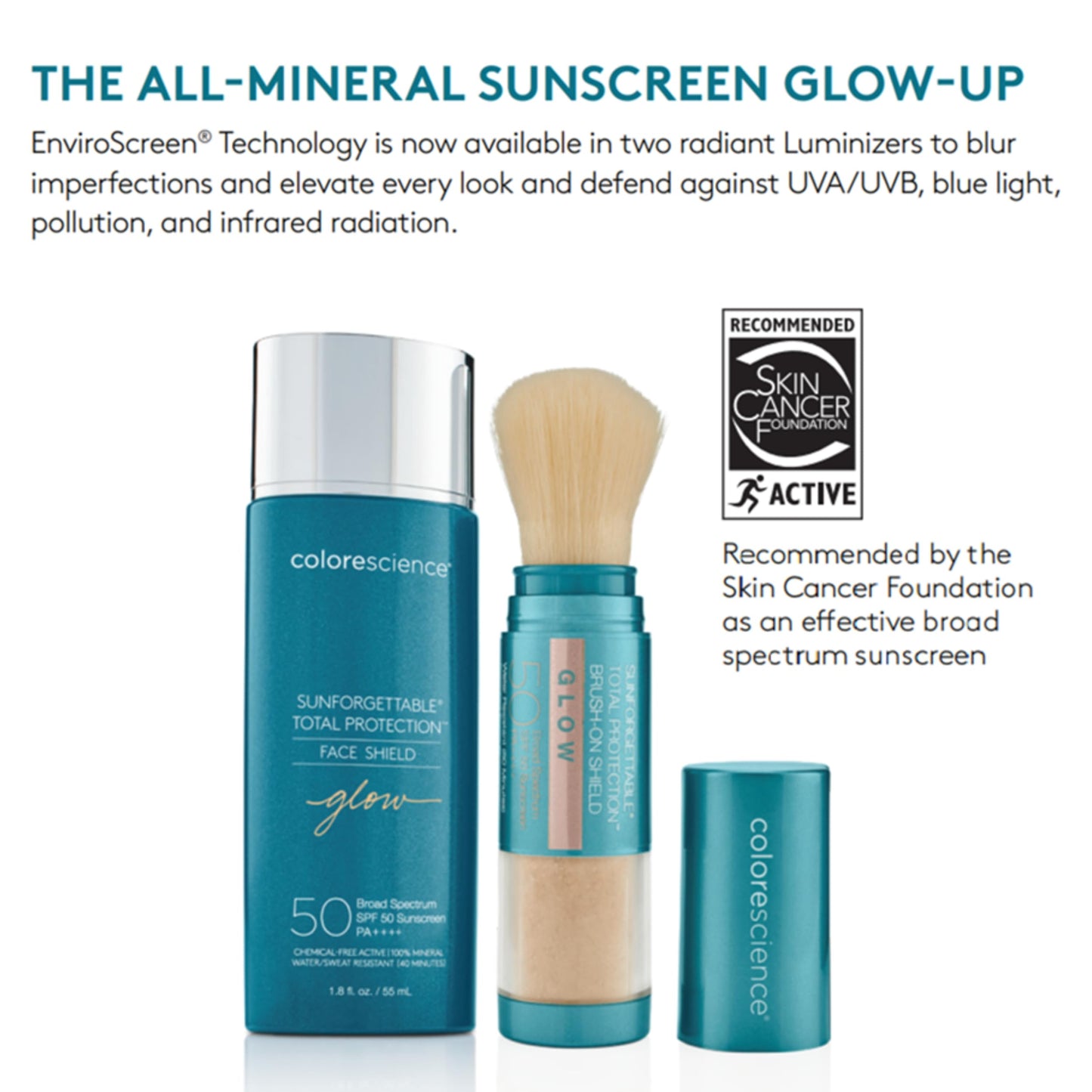 Colorescience Sunforgettable Total Protection Face Shield Glow SPF 50, Glow, 1.8 Fl Oz