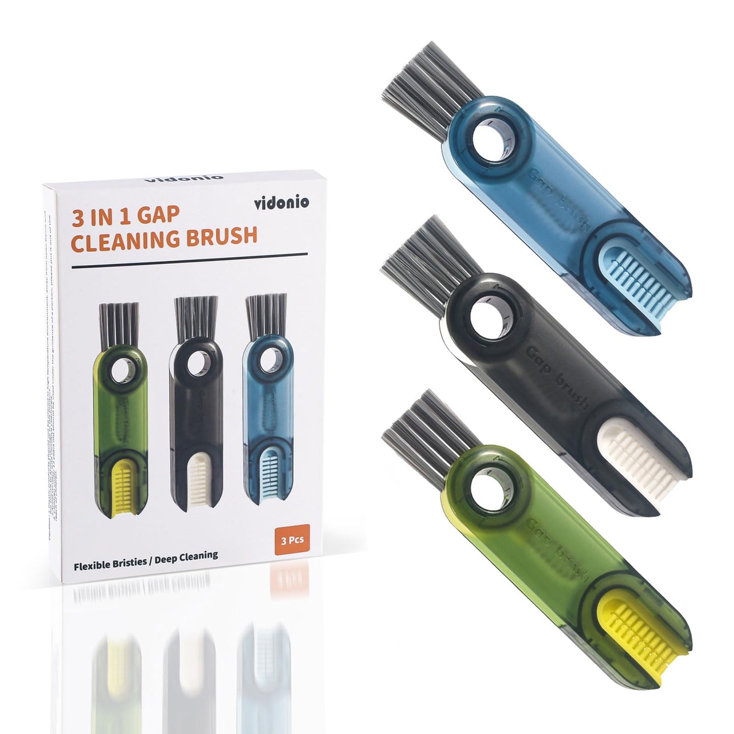 3-in-1 Cup Lid Gap Cleaning Brush Set – Multipurpose Silicone Bottle & Cup Holder Cleaner for Home & Kitchen