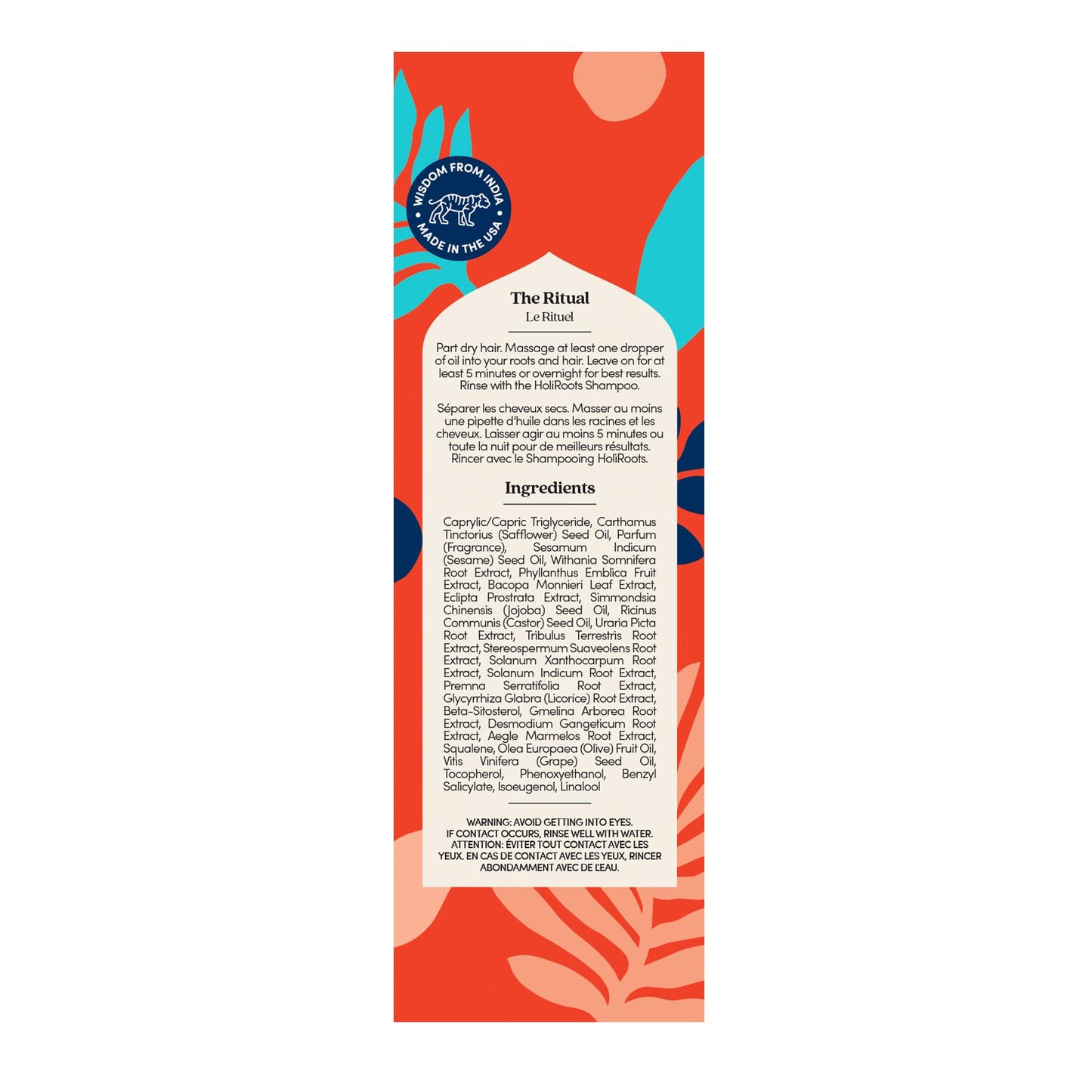 Fable and Mane Hair Oil - HoliRoots Strengthening Serum for Damaged, Frizzy Hair with Ashwagandha, Castor Oil & Scalp Treatment - 1.8FL oz