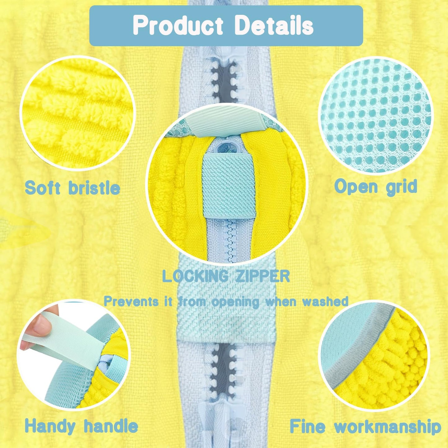 Mowtential 2-Pack Shoe Washing Machine Bag Kit – Reusable with 2 Drying Racks & 12 Cleaning Balls, Quick Sneaker & Tennis Cleaner, Yellow