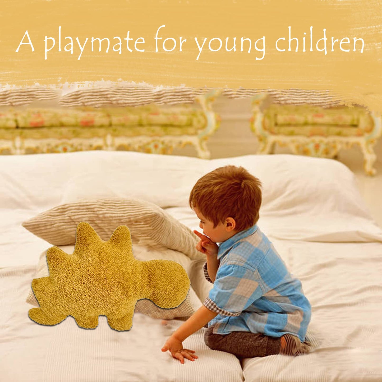 Lixzuch 3 Pack Dino Nugget Plush Pillows 18" – Dinosaur Chicken Nugget Stuffed Toy, Cute Party Decoration & Birthday Gift for Kids