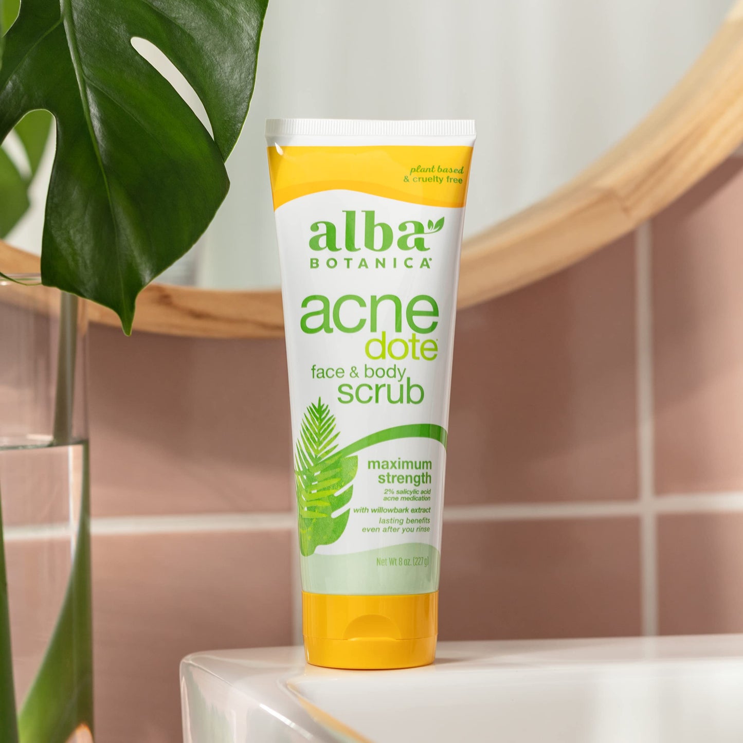 Alba Botanica Natural Acnedote Face & Body Scrub, 8 Fl Oz