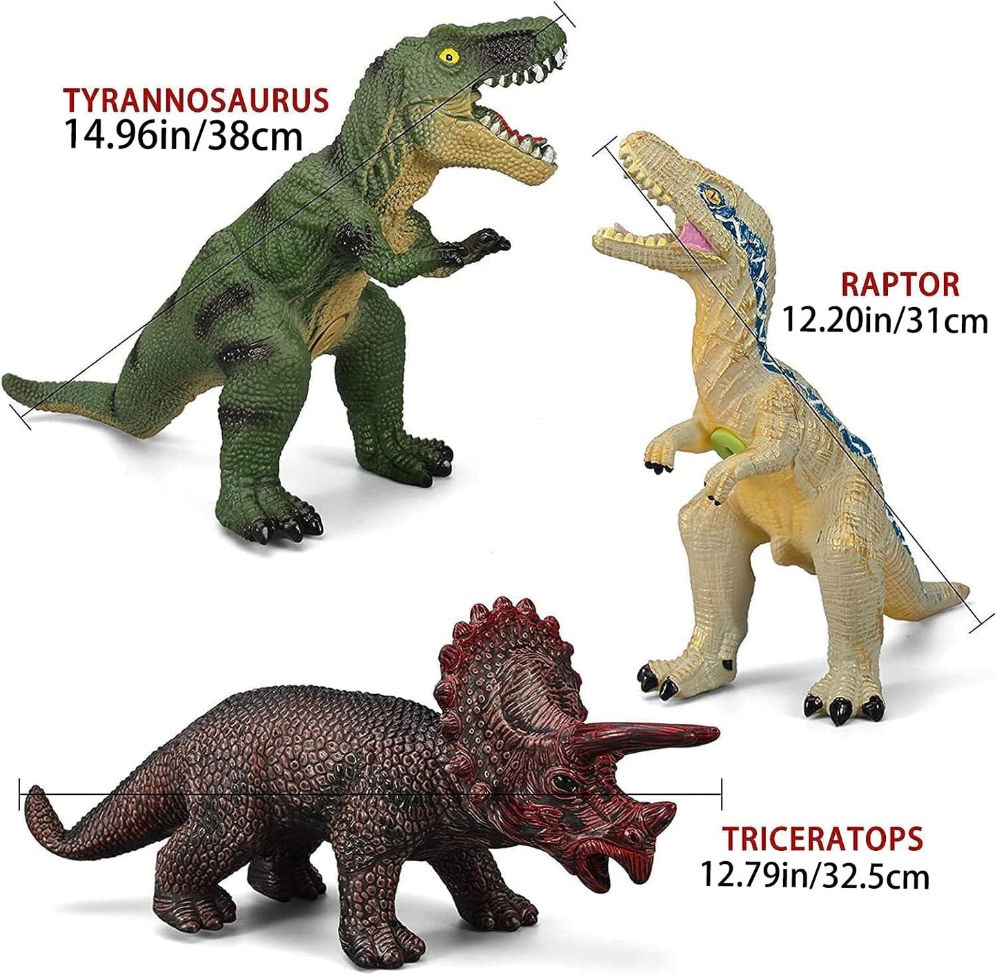 Gzsbaby 6 Piece Jumbo Dinosaur Toys for Kids 3-5 and Toddlers, Large Soft Dinosaur Toys for Lovers - Perfect Party Favors, Birthday Gifts
